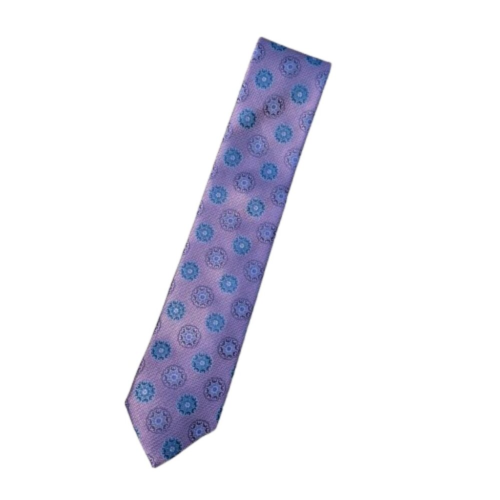 Canali 100% Silk Pink and Blue Medallion Tie